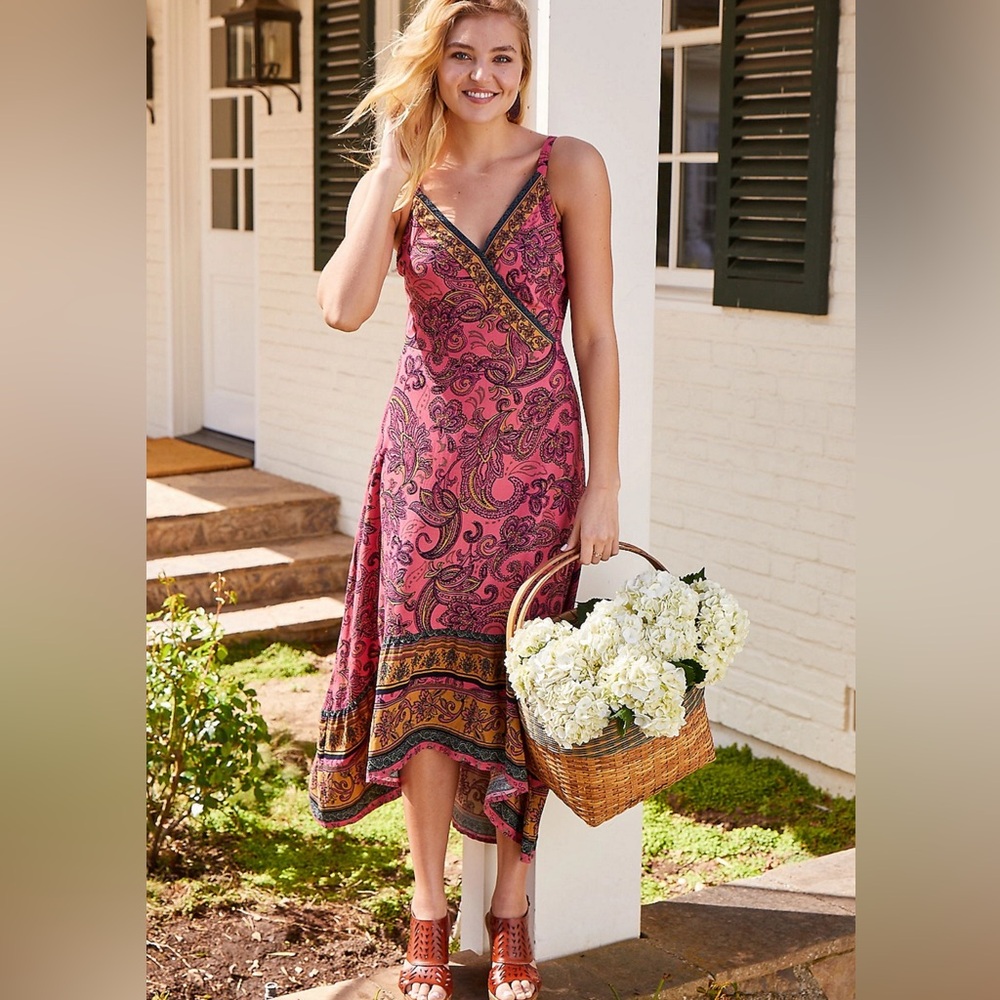 Maurices Pink Paisley High Low Dress